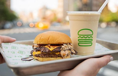 Shake Shack was one of only two hamburger restaurants to get an A grade for its antibiotic-use policy and only one of three to get a passing grade in the 2018 Chain Reaction report. | Photo courtesy of Shake Shack