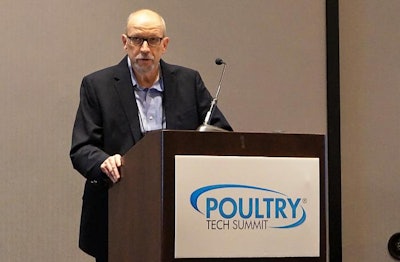 Reese Schroeder, managing director of Tyson Ventures, speaks at the inaugural Poultry Tech Summit in Atlanta. | Austin Alonzo