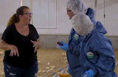 Canadian food bloggers made a recent visit to an Ontario chicken farm, and were impressed with what they saw. | Screenshot from YouTube