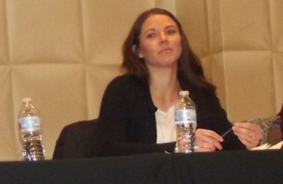 Cargill's Hilary Gerard shares insights on successful use of social media during the 2019 Annual Meat Conference. (Roy Graber)