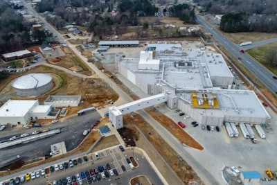 Mountaire Farms' new poultry plant in Siler City, North Carolina, seen from an aerial view, was dedicated in a special ceremony on April 16. (Mountaire Farms)
