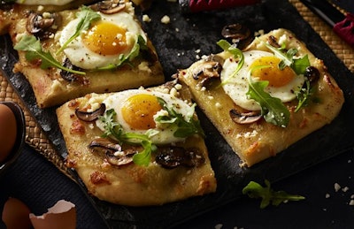 Ninja's Egg and Mushroom Pizza is one of the recipes shared as part of the American Egg Board's 'dinner egg' promotion. (American Egg Board)