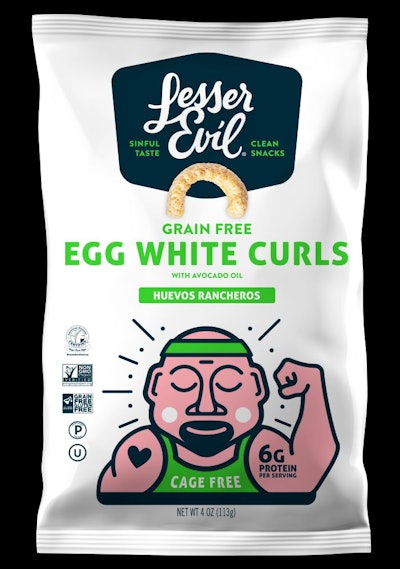 New high-protein crunchy, salty snacks may offer a growth opportunity for egg producers. (Courtesy LesserEvil)