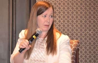Christine McCracken, a senior protein analyst covering North America for Rabobank’s RaboResearch Food & Agribusiness imprint, discusses what role alternative proteins will play in the diet of the future at the 2019 Animal Agriculture Alliance Stakeholders Summit in Kansas City, Missouri. (Roy Graber)