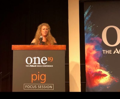 Blogger Cristen Clark speaks about consumer trends at the 2019 Alltech ONE Ideas Conference. (Jackie Roembke)