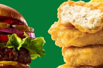 Blended burgers and plant-based nuggets are among Tyson Foods' Raised & Rooted offerings. (Tyson Foods)