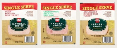 Hormel Foods is now marketing Natural Choice single serve turkey and ham lunchmeat products. (Hormel Foods)