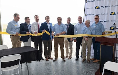 Hy-Line leaders joined dignitaries for the ribbon cutting ceremony of the company's new research farm in Iowa. (Hy-Line)