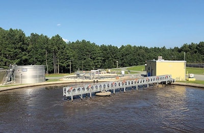 The Sanford wastewater operation is flanked by a dense natural area that acts as a natural buffer for odors. (Courtesy Paul Bredwell)