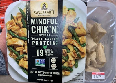 If the product does not contain chicken, the product probably shouldn't contain the word 'chicken' on its labeling. (Benjamin Ruiz)