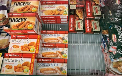 While supermarket shelves are becoming more empty due to coronavirus fears, value-added chicken products are still available. (Benjamin Ruiz)