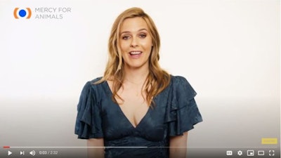 Alicia Silverstone narrates a Mercy for Animals video that tries to convince people poultry plant line speeds are too fast. (Screenshot from YouTube)
