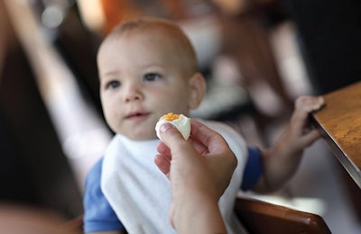 Eggs are a good complementary food for nursing infants who are being introduced to solid foods. (Radist | iStock.com)