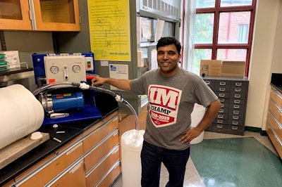 Abhi Upadhyay in his lab (University of Connecticut).