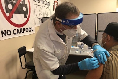 A Foster Farms employee is among the first California agricultural workers to receive the COVID-19 vaccine. (Foster Farms)