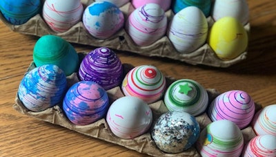 Fake eggs were an easy and convenient way to decorate eggs and could be found at Walmart. (Deven King)