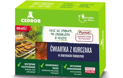 Cedrob subsidiary Zaklady Miesne Silesia has teamed up with seasoning company Prymat to develop a chicken product using a pre-cooking technology never used before in Poland. The new products were developed to make grilling chicken easier for consumers. (courtesy Cedrob)