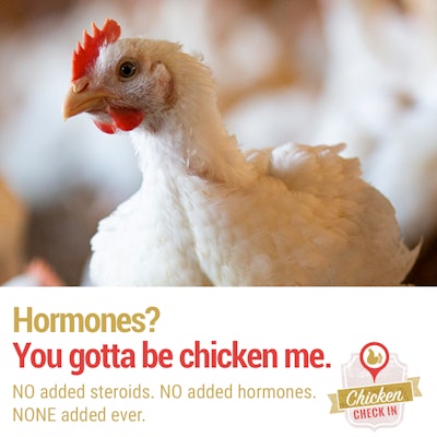 Infographics on Chicken Check In help clear up misinformation about the broiler industry, such as hormone use. (National Chicken Council)