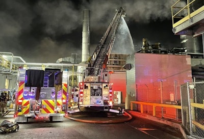 A fire occurred at the JBS beef plant on September 12 in Grand Island, Nebraska. (Grand Island Fire Department | Twitter)
