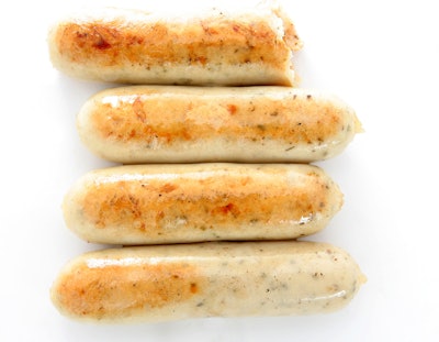 Chicken sausages are growing in popularity and cost $3 to $4 a pound. (erwinova | BigStockPhoto.com)