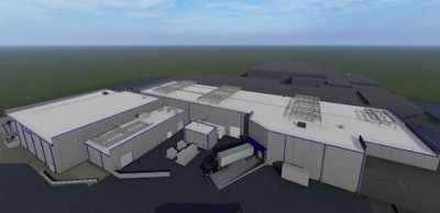 This artist's rendering shows what the Simmons Foods plant in Van Buren, Arkansas, will look like after an expansion project is completed. (Courtesy Simmons Foods)