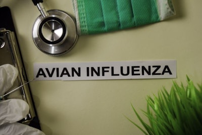 Avian Influenza with inspiration and healthcare/medical concept on desk background