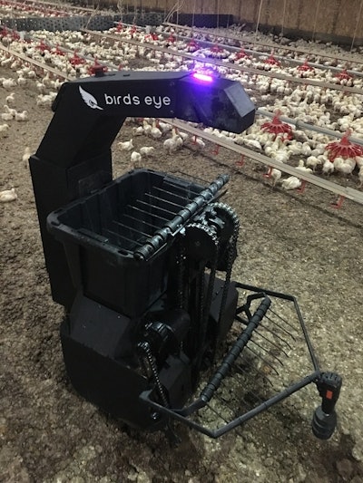 A recovery robot could one day help farmers assess mortality trends within a house. (Birds Eye Robotics)