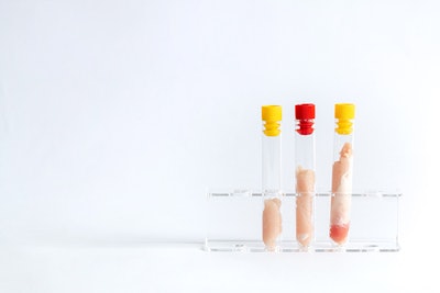 Meat in vitro in test tubes.