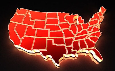 Map of USA. 3d Very beautiful three-dimensional illustration figure.