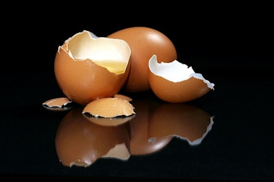 Fresh Brown Eggs Broken