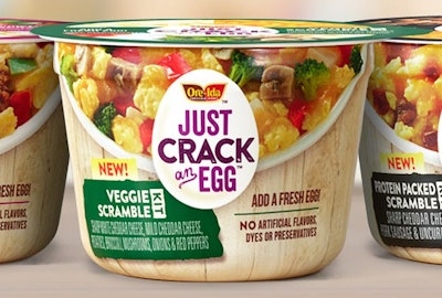 Production of Just Crack and Egg, a Kraft Heinz product in which consumers add their own eggs, is being closely examined by the company as shoppers deal with high, avian influenza-related egg prices. (Courtesy Kraft Heinz)