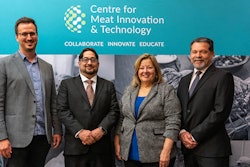 L-R: MPO President Kevin Schinkel, MPO executive director Franco Naccarato, Minister of Agriculture, Food and Rural Affairs Lisa Thompson, CMIT director Luis Garcia (Meat and Poultry Ontario)