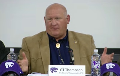 Rep. Glenn “GT” Thompson, R-Pennsylvania, spoke on the importance of agricultural innovation while speaking at roundtable discussion, “The Role of Innovation in Global Food Systems,” held at Kansas State University. (Screenshot from YouTube)