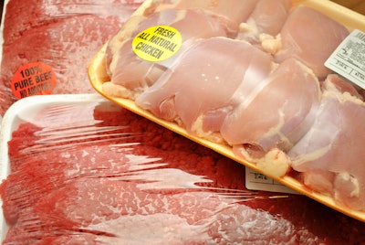 Packaged Chicken Beef At The Market