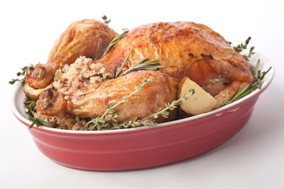 Roasted Turkey Stuffed In Pot