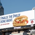 A billboard placed in Philadelphia advertises the new Zaxby's Fried Chicken Philly.
