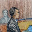 Courtroom sketch of Wayne Hsiung