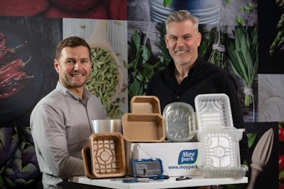 Tom Arkwright, Senior Packaging Technologist at Moy Park and Matt Harris, Head of Packaging at Moy Park are pictured as the company reveals it has reached a significant milestone in its sustainable packaging strategy, reducing its overall packaging by 10% in the past 12 months.