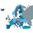 Europe Simple Map Blues Grays