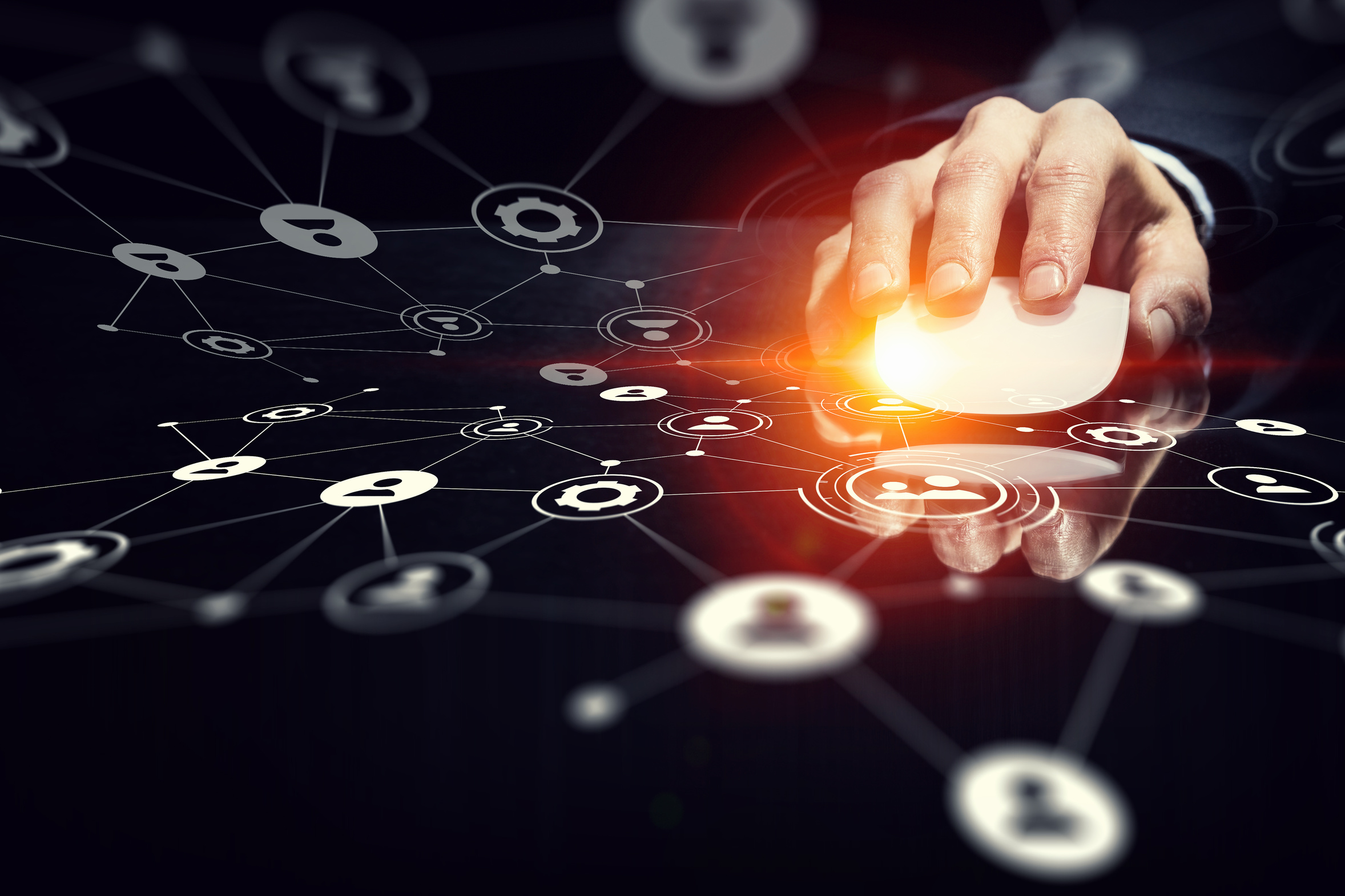 Businessman Using Wireless Mouse