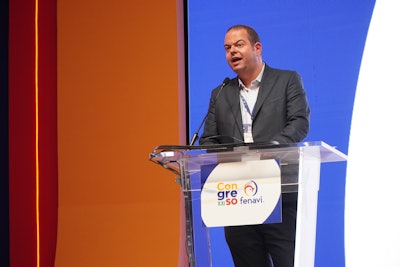 Gonzalo Moreno, president of Fenavi, during the opening ceremony.