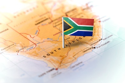 South Africa Map With Flag Pin