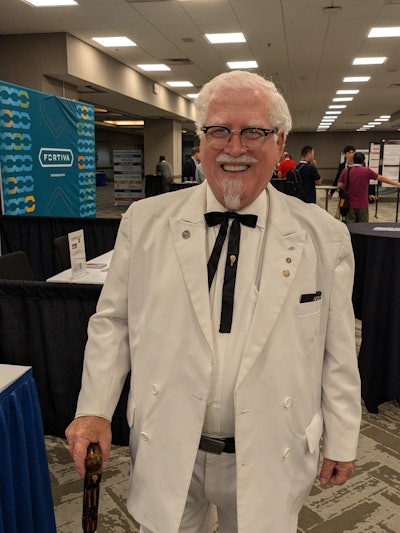 Colonel Sanders stopped by the Poultry Science Association Annual Meeting in Louisville, Kentucky, to get updated on research on raising and processing the world’s favorite bird.