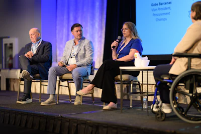 Harry Markowitz, founder, Chicken King, Dmitry Gerasimov, senior strategic sourcing manager, Conexus Food Solutions and Shelli Laskowitz, senior manager, Poultry Innovation discuss broiler supply chain challenges at the 2026 Chicken Marketing Summit.